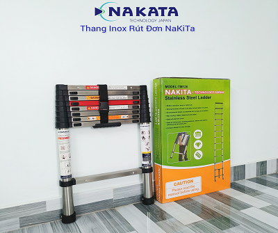 Thang INOX rút đơn NAKITA TM126 - 2.6m