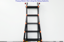 Bản cao cấp - Thang nhôm đa năng đen khóa nhấn NAKATA TY5C - 5 Bậc