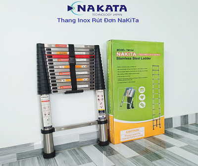 Thang INOX rút đơn NAKITA TM144 - 4.4m