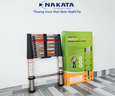 Thang INOX rút đơn NAKITA TM141 - 4.1m