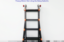 Bản cao cấp - Thang nhôm đa năng đen khóa nhấn NAKATA TY4C - 4 Bậc
