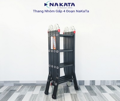 Bản cao cấp - Thang nhôm 4 khúc NAKATA VN04C - 4.7m