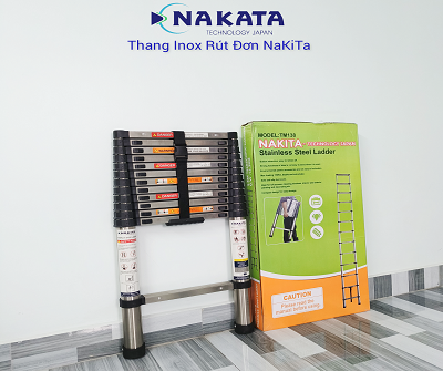 Thang INOX rút đơn NAKITA TM138 - 3.8m
